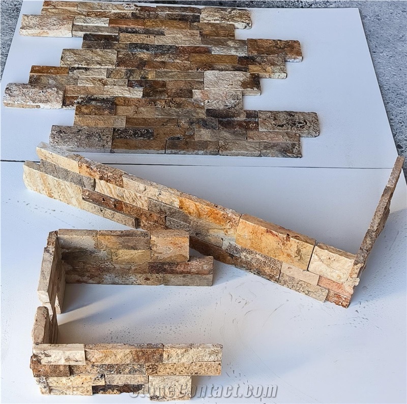 Split Face Scabas Travertine Mosaic Tiles