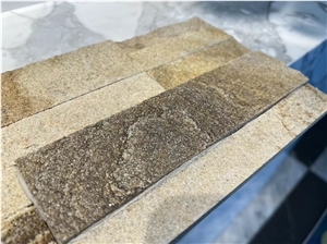 Chinese Wooden Yellow Slate Culture Stone Wall Cladding