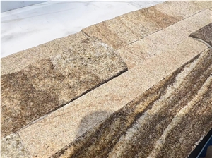 Chinese Wooden Yellow Slate Culture Stone Wall Cladding
