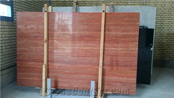 Iran Red Travertine Slabs