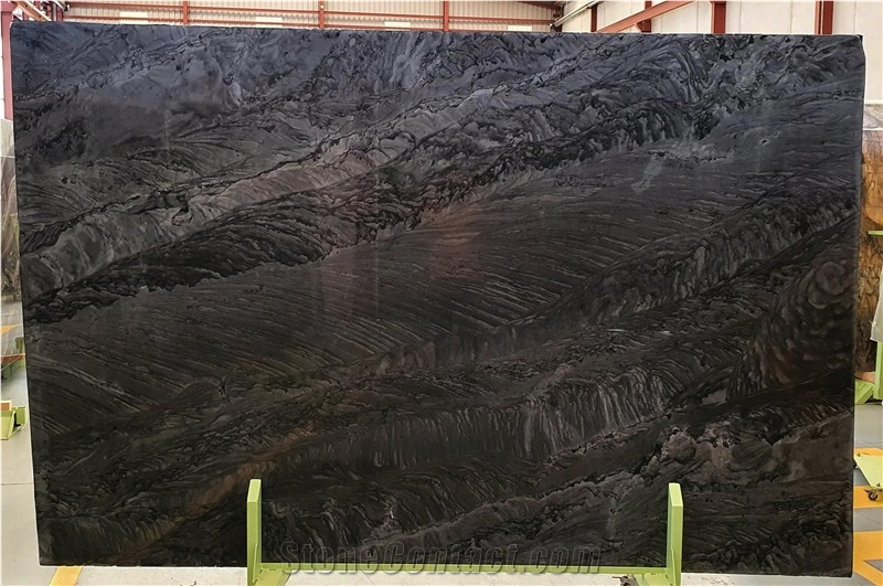 Brilliant Black Quartzite Slabs