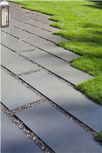 Grey Pietra Verde Paving Tiles Leathered