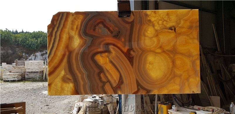 Inferno Onyx Polished 2Cm Translucent Slabs