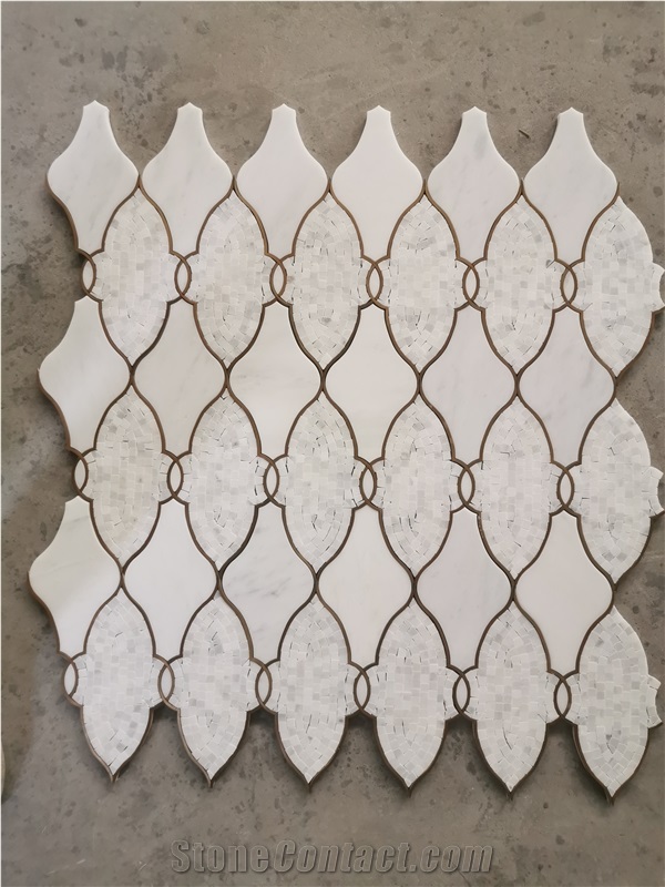 Waterjet Lantern Marble Mosaic Tile