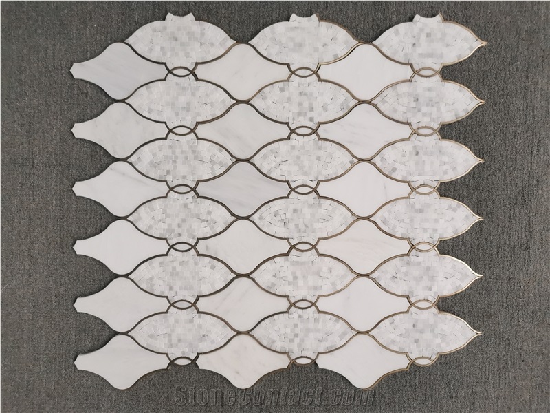 Waterjet Lantern Marble Mosaic Tile