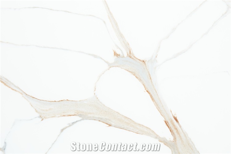 Leather Surface Calacatta Gold Quartz Table Top