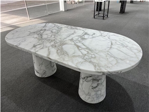 Full Body Italy White Marble Dinning Table Coffee Table