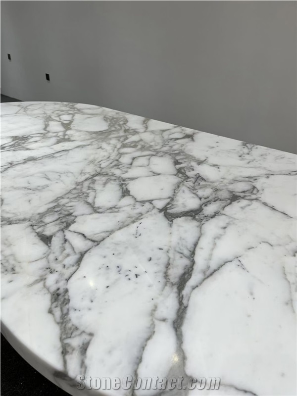 Full Body Statuario Venato Marble Dinning Table Set