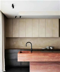 Red Travertine Countertop