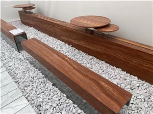 Red Travertine Table