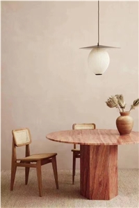 Red Travertine Table