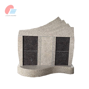 4 Niche Beige Rust Granite Columbarium With Sail Top
