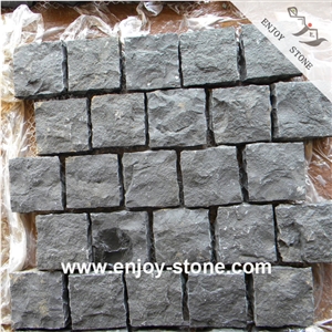 Basalt Cobblestone With Mesh For Pavers
