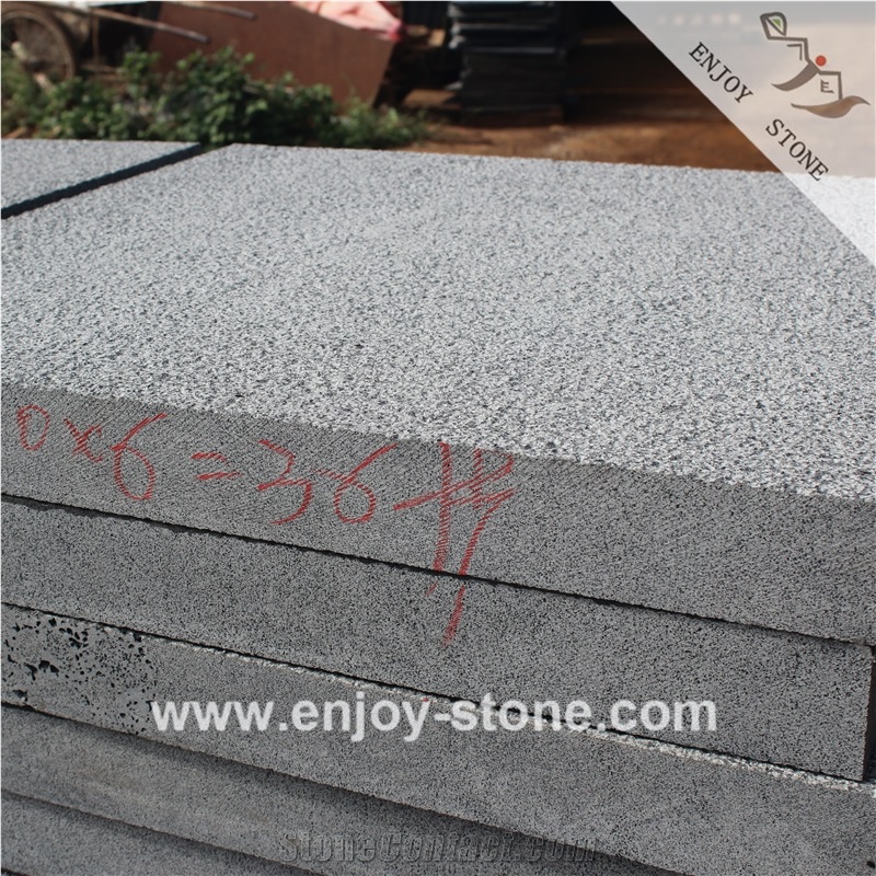 Black Basalt Tiles Bush Hammered