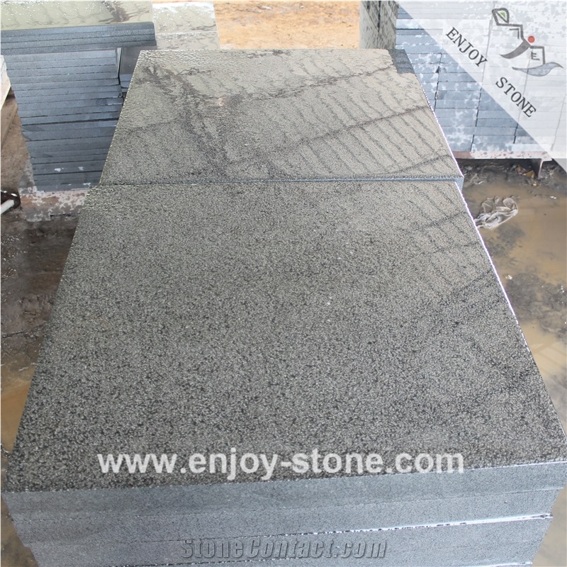 Black Basalt Tiles Bush Hammered