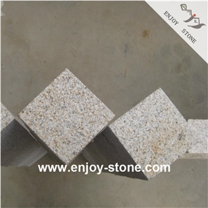 Flamed G682 Rustic Yellow  Cube Stone For Paver