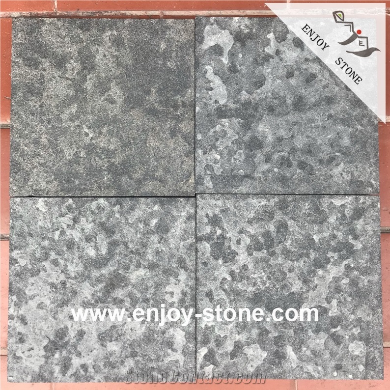 Flamed Mongolia Black Basalt Tiles For For Wall And Floor