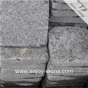 G684 Black Basalt Black Pearl Tumbled  Paving Stone