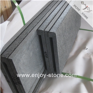 G684 Black Basalt Swimming Pool Tiles,  Bullnose Edge