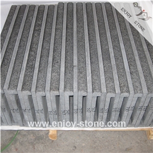 G684 Black Basalt Swimming Pool Tiles,  Bullnose Edge