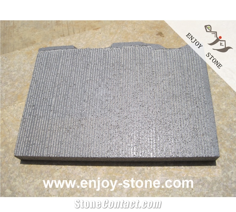 Grooved Basalt Tiles For Wall Cladding