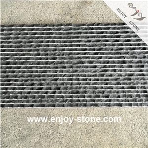 Half Planed ZP Black Basalt Slabs For Wall And Floor