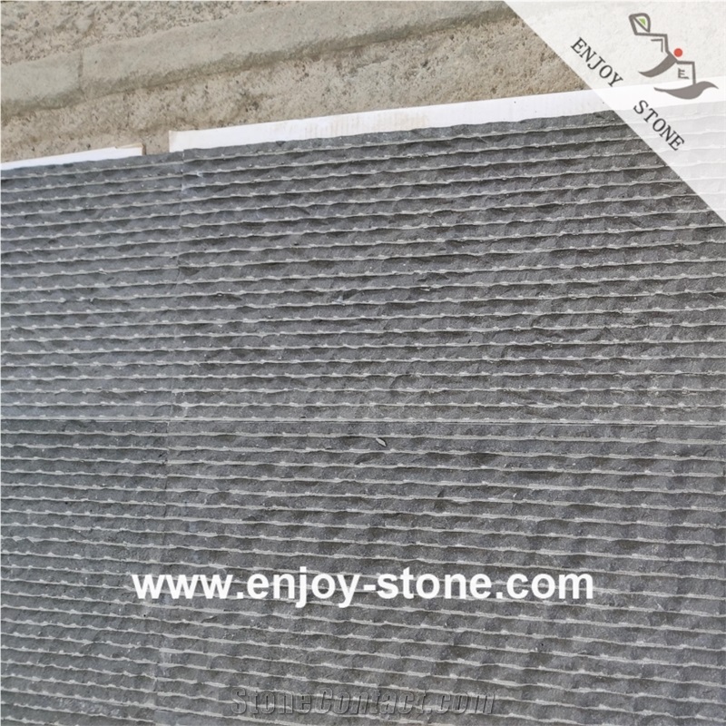 Half Planed ZP Black Basalt Slabs For Wall And Floor