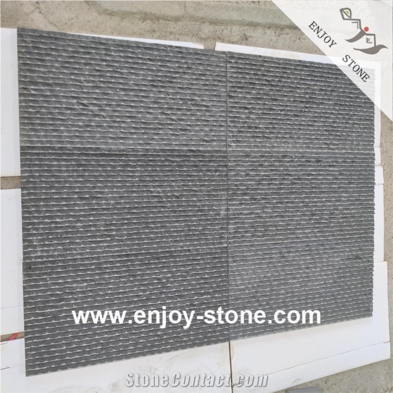 Half Planed ZP Black Basalt Slabs For Wall And Floor