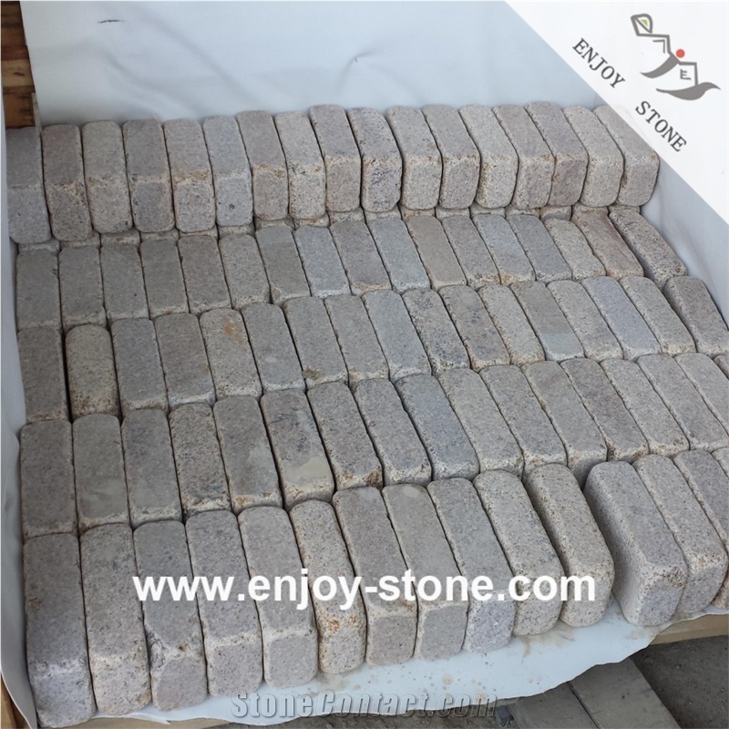 Original G682 Rustic Yellow Tumbled Blocks For Paver