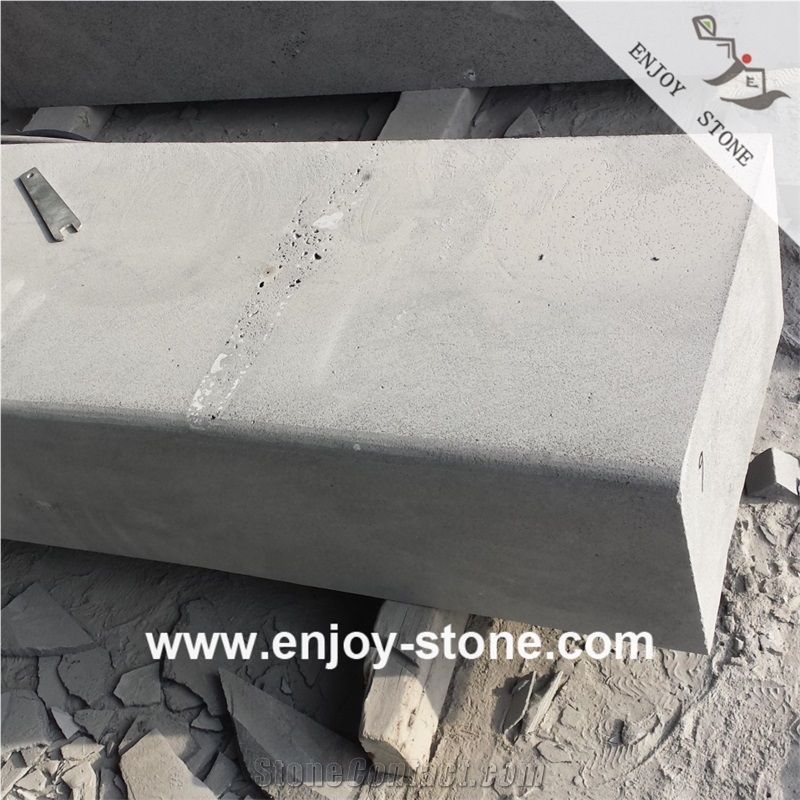 Original Sawn Cut Basalt Curbstone For Roadside