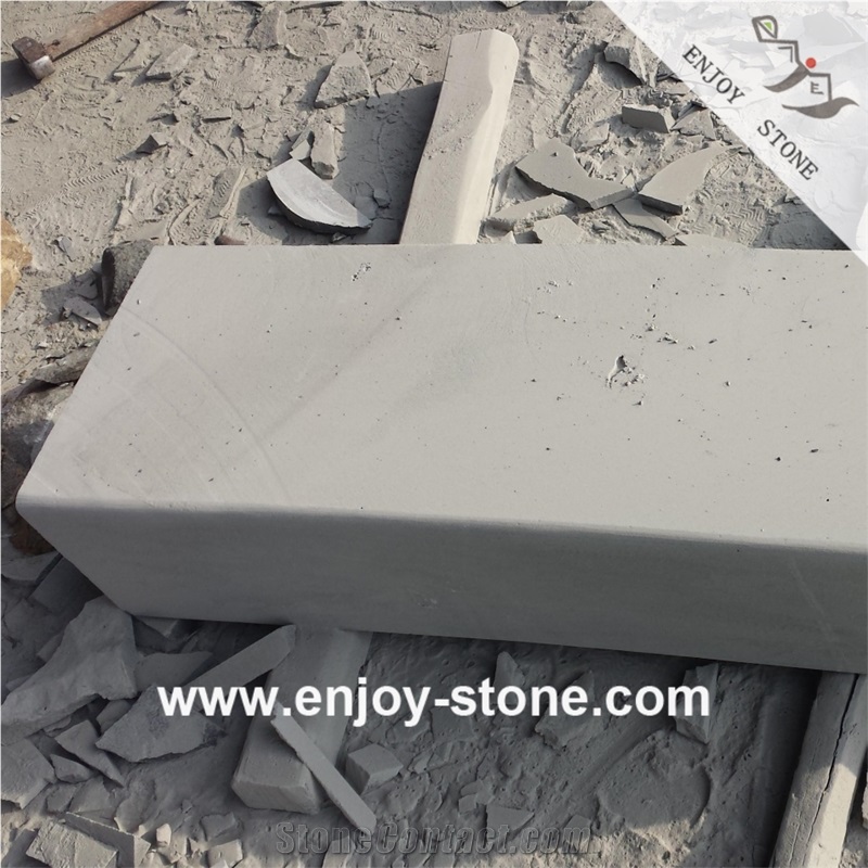Original Sawn Cut Basalt Curbstone For Roadside