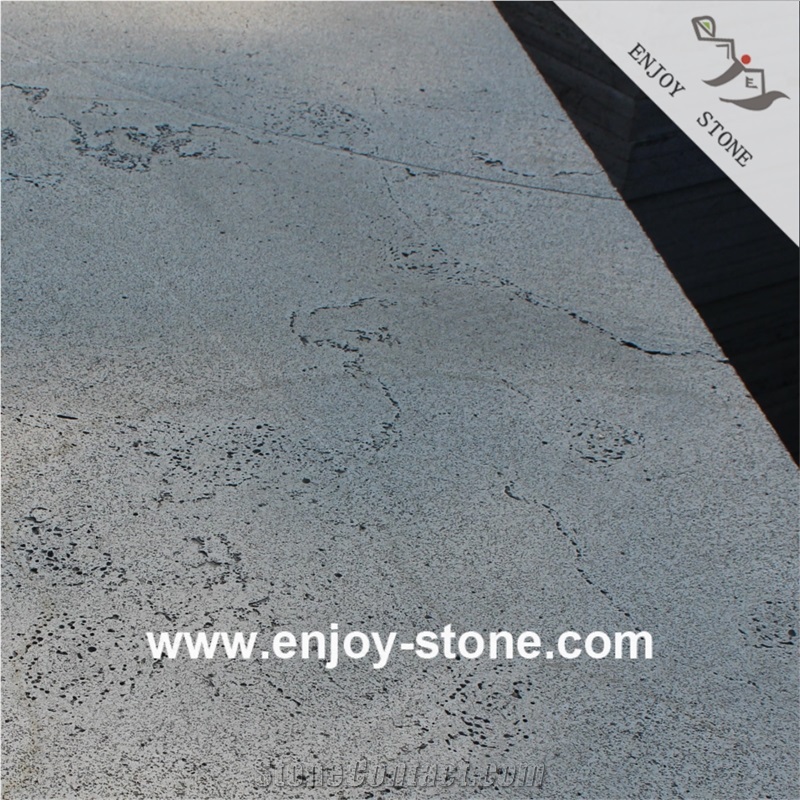 Sawn Cut Lava Stone Tiles For Floor And Wall Cladding