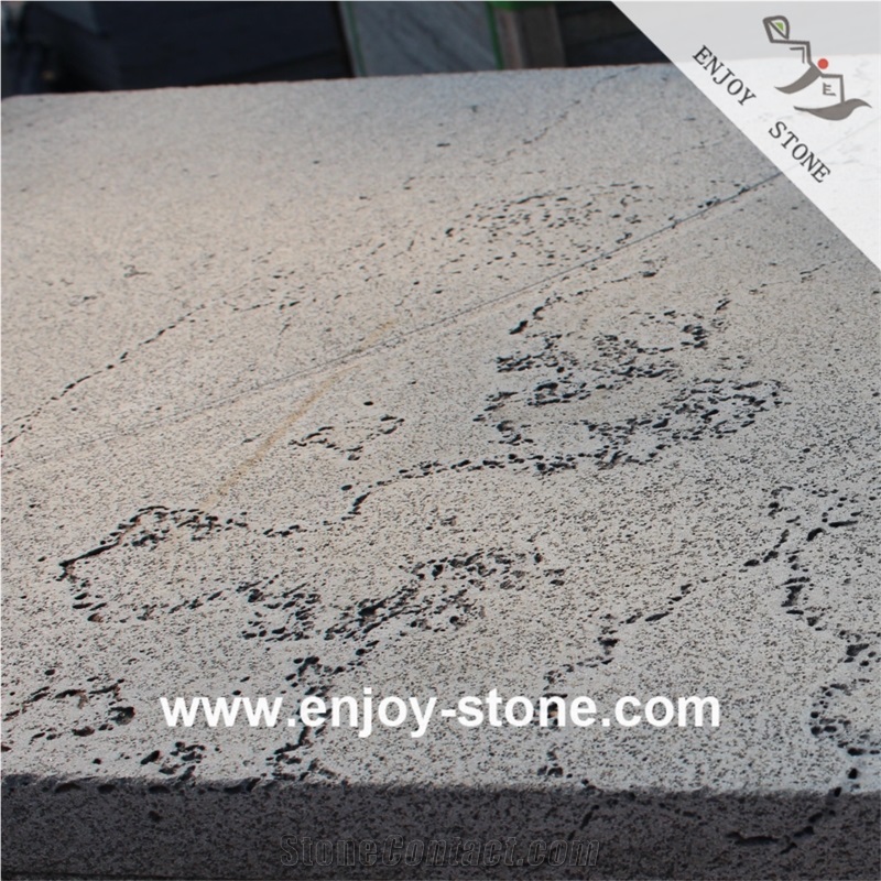Sawn Cut Lava Stone Tiles For Floor And Wall Cladding
