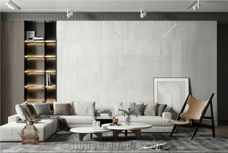 Artificial  White Sintered Stone Slab For Wall And Floor