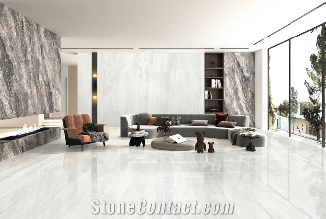 Artificial  White Sintered Stone Slab For Wall And Floor