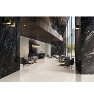 Black Luan Gold Artificial Sintered Stone Slab For Wall