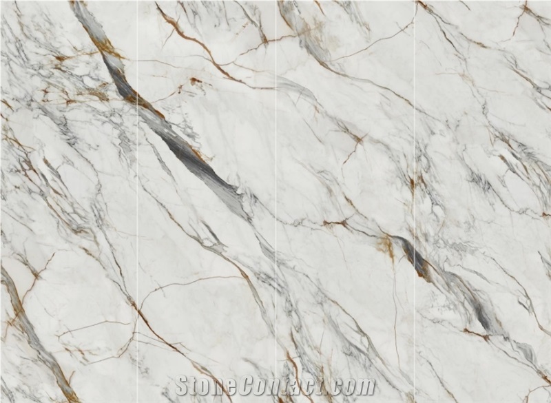Carve Fish Maw Gold Artificial Sintered Stone Slab For Floor