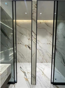 Carve Fish Maw Gold Artificial Sintered Stone Slab For Floor