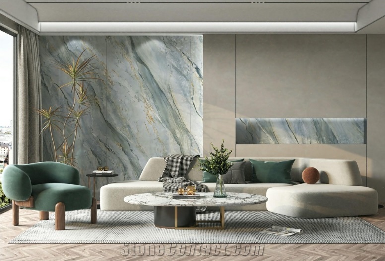 Irish Green Artificial Sintered Stone For Wall Decoration