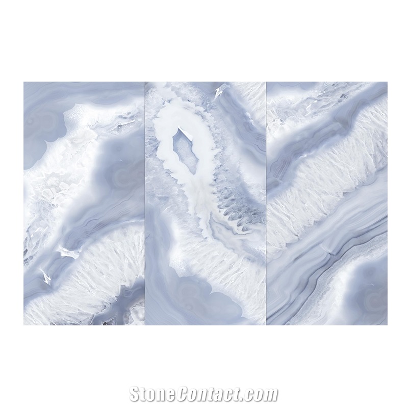 Pearl Blue Jade Artificial Sintered Stone Slab For Wall