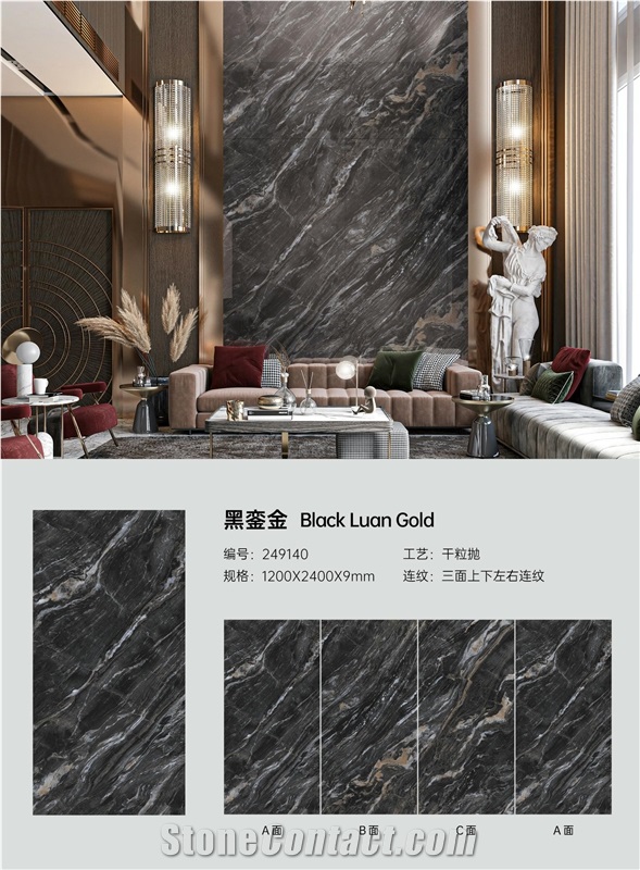 Sintered Stone Black Luan Gold