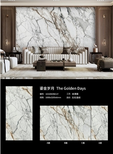 The Golden Days Artificial Sintered Stone Slab For Wall