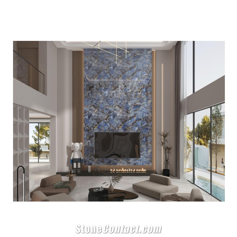 Top-Level Sapphire Sintered Stone Slab For Wall Decoration