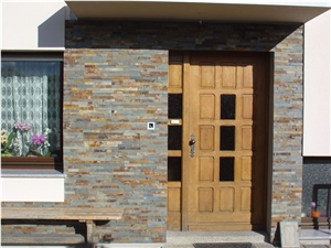Multicolor Rustic Slate Stacked Wall Stone Panel