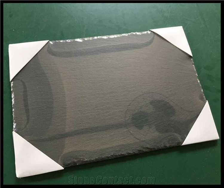 Black Natural Slate Stone Serving Plate