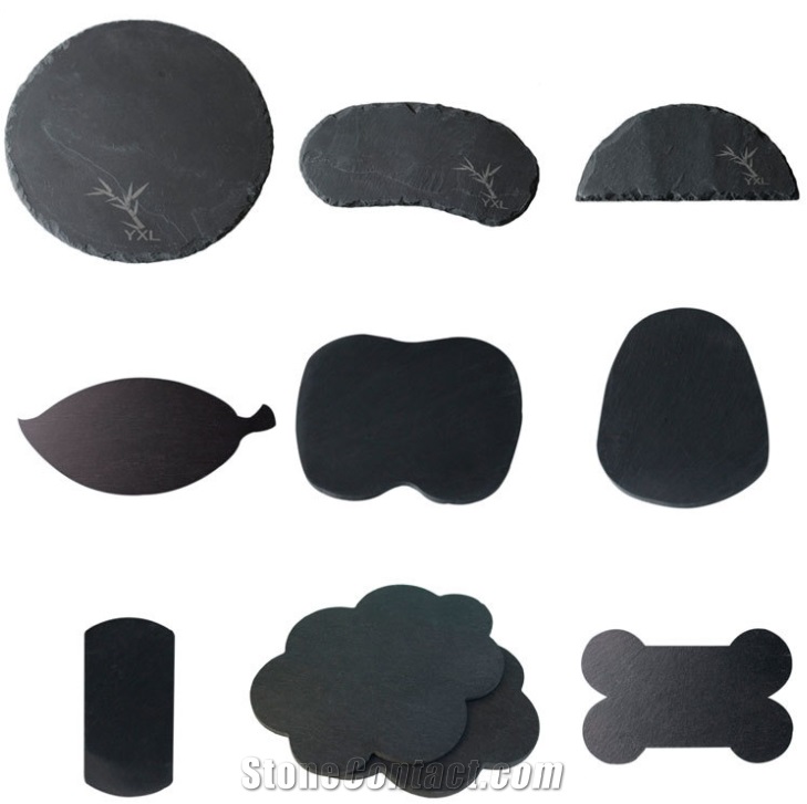 Black Natural Slate Stone Serving Plate