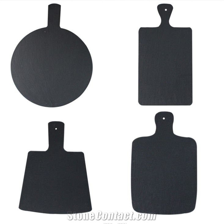 Black Natural Slate Stone Serving Plate