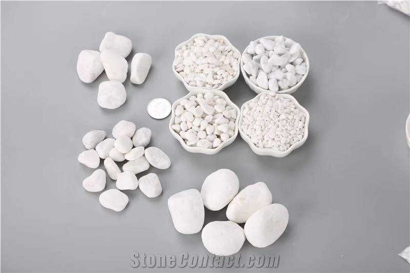 Landscaping Cheap Natural Stone Snow White Pebble Stone