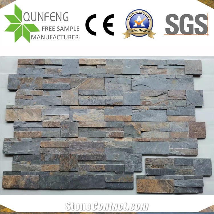 China 18*35CM Rusty/Multicolor Split Slate Ledgestone Panels