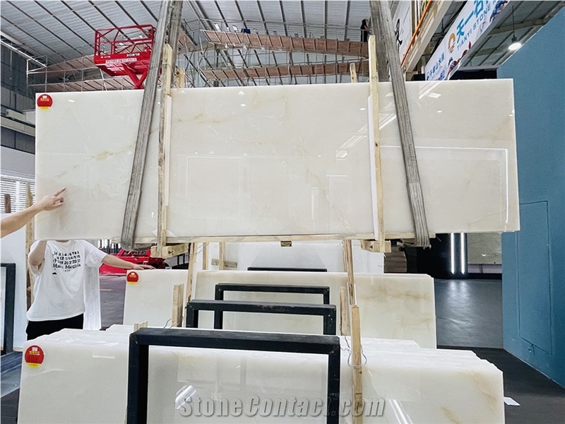 Hot Sale Afghan White Ice Jade Onyx Slab